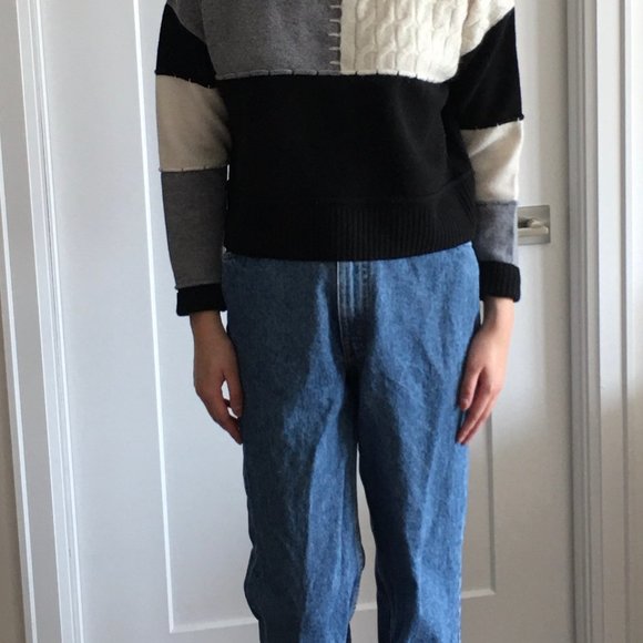 collage crewneck sweater black white grey - Picture 2 of 3